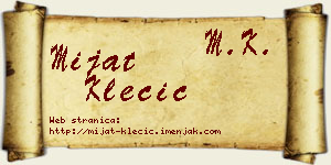 Mijat Klecić vizit kartica